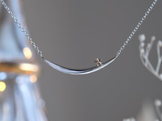 Næturslippur necklace：K10YG×silver925　月と星リング　シルバー×ゴールドの画像