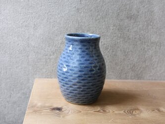 ラッパ花瓶（青）の画像