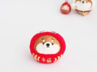 【受注製作】なりきりだるまのまゆ柴犬(赤柴・黒柴・白柴)　羊毛フェルトの画像
