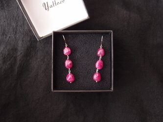 【K10】Ruby Long Earrings／ルビー ロングピアス
