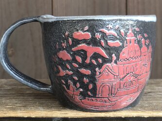 マグカップ―kakiotoshi black&red “ヴェネツィア×猫“の画像