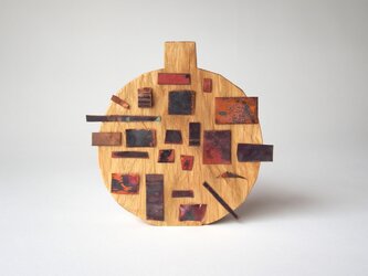 ウォールデコ（木と金属のオブジェ・一輪挿し）の画像