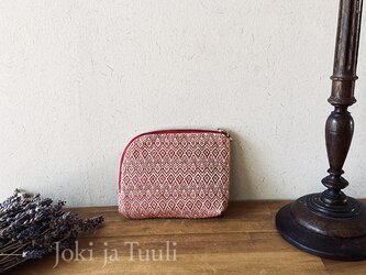 pouch[手織りLファスナーポーチ]レッドの画像