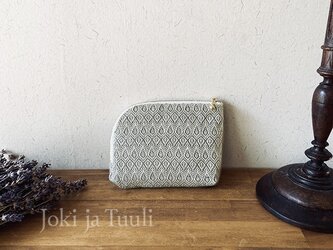pouch[手織りLファスナーポーチ]グレーの画像