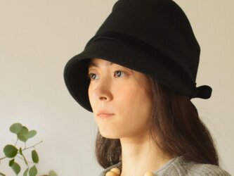 ウールメルトン帽子｜ブラック【 58 size 】レディース ◇送料無料◇の画像