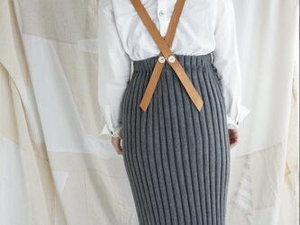 ●一点もの● leathersuspender ribknit skirtの画像