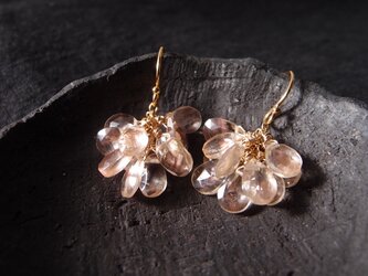 オレゴンサンストーンのふさふさピアス【K14gf】oregon sunstone／Light colorの画像