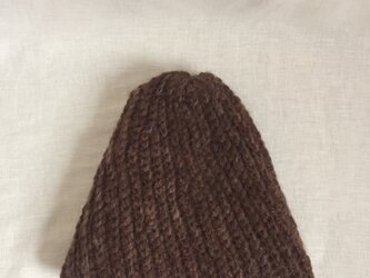 ふっくらニット帽・エスカルゴ　/　焦げ茶色の画像