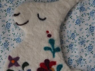 Ｐｏｔ　Ｍａｔ　うさぎ　花柄（眠りウサギ）の画像