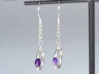 Clutch Marquise Pierce：銀９２５マーキスピアス（Amethyst・アメジスト）の画像