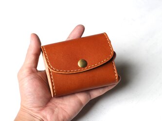 【受注生産品】小さい三つ折り財布 ～栃木アニリンキャメル×栃木ヌメ～の画像