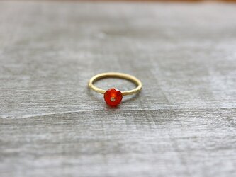 レッドアゲート＊Brass Point Ring＊真鍮＊no.566の画像