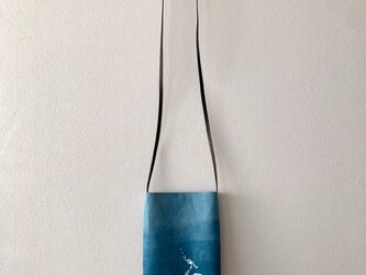 藍に棲む　ハート市松のお鶴ポシェットの画像