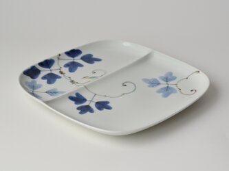 錦鳥とシダ紋様 仕切り皿の画像