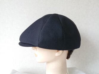 魅せる帽子☆上質ウールが輝く♪ブリティッシュスタイルの大きめハンチング～ブラックの画像