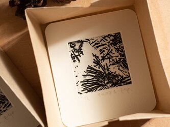 版画ゆうびん no.10 "もみの木1"（銅版画）の画像
