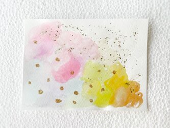 「purification」　抽象画　ラメ　水玉　カラフル　水彩画　絵画の画像
