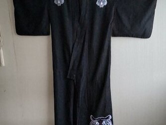 カスタムデニム着物　ホワイトタイガー　ブラックの画像