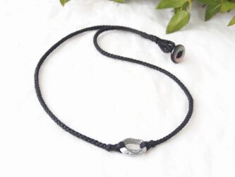Pewter Ring Short Necklace -black-の画像