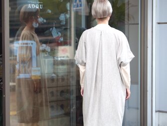 Organic Cotton ヤク混ネル生地　後タックのチュニックワンピースの画像