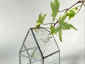 [クリアーハウスの一輪挿し] 【Medium】ドライフラワー専用•Ledキャンドルホルダー•ステンドグラスの画像