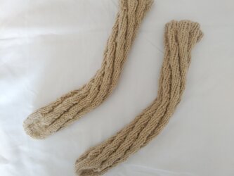 筒状の手紡ぎ靴下(珈琲染)の画像