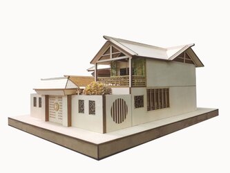 【模型製作】 木製ミニチュア オーダーメイド完成品 〈小さな旅館〉の画像
