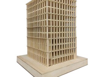【模型製作】 木製ミニチュア オーダーメイド完成品 〈都心のオフィスビル〉の画像