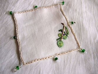 オーダー専用　リネンの刺繍のコースター／マルチクロスの画像