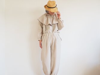 Linen canvas blouse (with collar)の画像