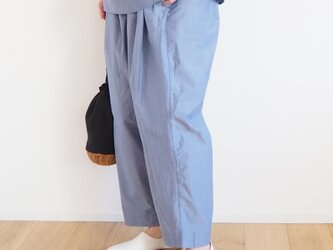 Cotton typewriter balloon pants BLUEの画像