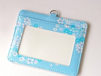 華心 ID・パスケース【寄せ花…ライトブルー(水色)】の画像