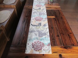 r80　ﾀﾍﾟｽﾄﾘｰ用軸付　帯 テーブルランナー  大正浪漫　おしゃれ 183x28.5cm　の画像