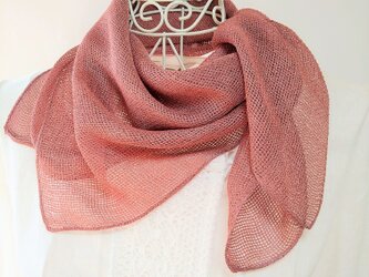 草木染め・シルクスカーフ・ネット織り・ふんわり甘さのあるテラコッタの画像
