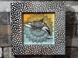 原画 1点もの ボールペンアート 色鉛筆画 ボールペン画 日本人作家 肉筆 絵画 絵 アート インテリア シャチの画像
