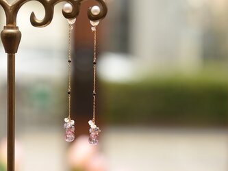 [K18]ピンクトパーズのピアスキャッチの画像