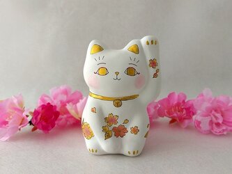 招き猫　桜の画像