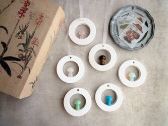 オーナメントのアロマストーン ■ 天然石 きのこ ■ 天然石6種類から選べる