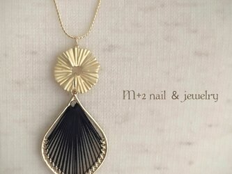 【送料無料】　black leaf　ロングネックレス　ラリエット　ネックレスの画像
