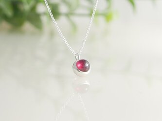 【純銀】ロードライトガーネットのネックレスの画像