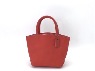 Spring mini tote bag イタリアンレザーヴィヴィドアカの画像