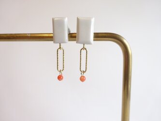 square＋珊瑚pierce/ earring（アイスカラー）の画像