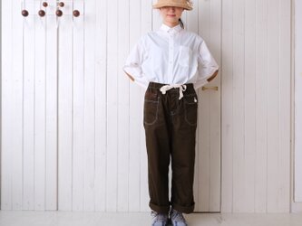 コットンチノパンツ　カーキの画像