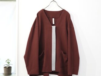 double-knit zip cardigan (bordeaux)の画像
