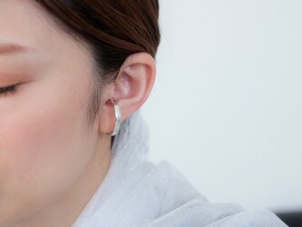 《軽量》Oval石目Silver925イヤーカフクリップ片耳用の画像