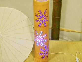 青の炎　竹灯籠　竹灯り 竹ランプ　　炎のゆらめき〜〜結晶〜〜の画像