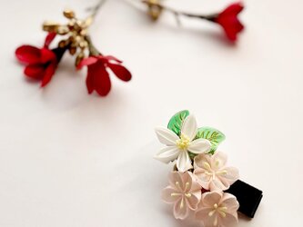 つまみ細工　ひなまつり　"橘と桜のベビークリップ"　卒園式　入学式　入園式の画像