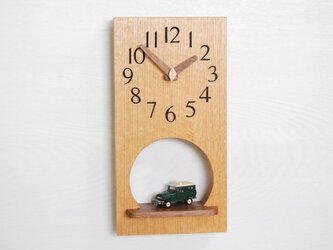31cm×16cm 棚付掛け時計 ｵｰｸ【2215】の画像