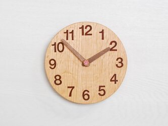 ﾈｺ 直径20cm 掛け時計 ｵｰｸ【2220】の画像