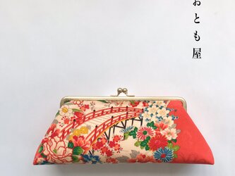アンティーク着物バッグ　百花橋　パーティーバッグ　一点もの　クラッチバッグ　大正浪漫　和柄　の画像